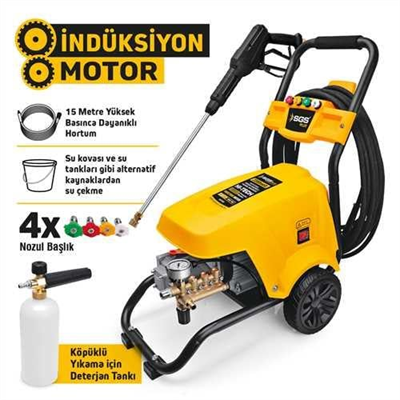 ENDÜSTRİYEL YÜKSEK BASINÇLI YIKAMA MAKİNASI 2200 WATT 130 BAR İNDÜKSİYON MOTOR