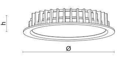 Eae 3254737 DWL 014A 40PC03 1K7 06 20 V5 LED Spot – 14W, 4000K, IP20, Çap 16 cm