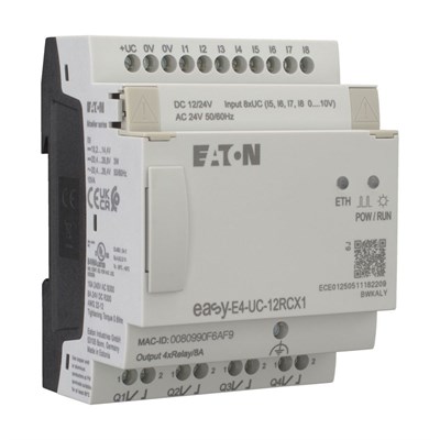 Eaton 197212 EASY-E4-UC-12RCX1 easyE4 12/24 V DC 24 V AC 8 Giriş 4 Röle Çıkışlı Kontrol Rölesi