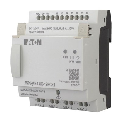 Eaton 197212 EASY-E4-UC-12RCX1 easyE4 12/24 V DC 24 V AC 8 Giriş 4 Röle Çıkışlı Kontrol Rölesi
