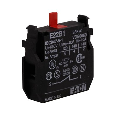 Eaton E22B1 22,5 mm 1 NC E22 Serisi Ağır Hizmet Tipi Kontak Bloğu