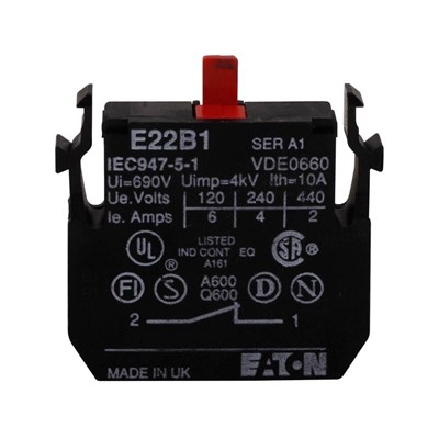 Eaton E22B1 22,5 mm 1 NC E22 Serisi Ağır Hizmet Tipi Kontak Bloğu