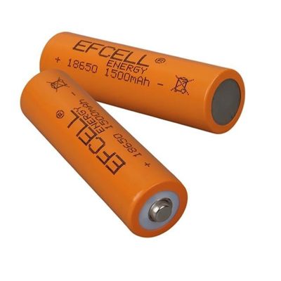 Efcell 3.7 Volt 1500 mAh Şarj Edilebilir Li-iOn 18650 Başlıklı Pil
