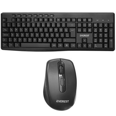 Everest KM-719 Siyah 2in1 Kablosuz Q Multimedia Klavye + Mouse Set