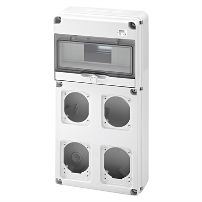 GEWISS GW68003N Q-DIN 10 MODÜL KOMBİNASYON - 2 FLANŞ IEC 16A + 2 IEC 16/32 A - IP65