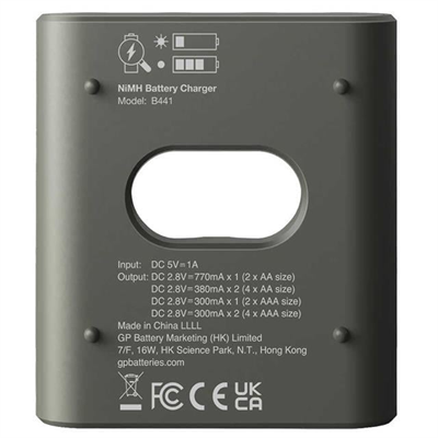 GP Recyko B441 Usb 4’lü AA - AAA Pil Şarj Cihazı (GPACSB44103 GPB441R21-2GTLB1)