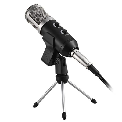 Haiki HK-100 3.5Mm Masaüstü Kondenser Stüdyo Podcast Yayıncı Mikrofonu 3 Metre Kablolu