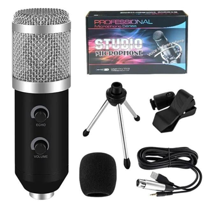 Haiki HK-100 3.5Mm Masaüstü Kondenser Stüdyo Podcast Yayıncı Mikrofonu 3 Metre Kablolu