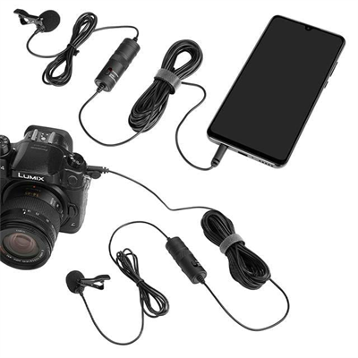 Haiki HK-401 Profesyonel Youtuber Kamera Telefon Yaka Mikrofonu (6 Metre Kablolu)