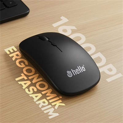 Hello HL-19092 USB 2.4Ghz 1600DPI Kablosuz Mouse - Ergonomik Tasarım