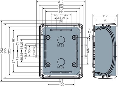 Hensel DK 2525 GZ Klemensli Kablo Bağlantı Buatı 205x255x112 mm IP66 102 A