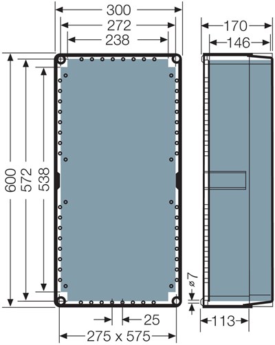 Hensel K 2404 Klemensli Kablo Bağlantı Buatı 600x300x170 mm IP65 400 A