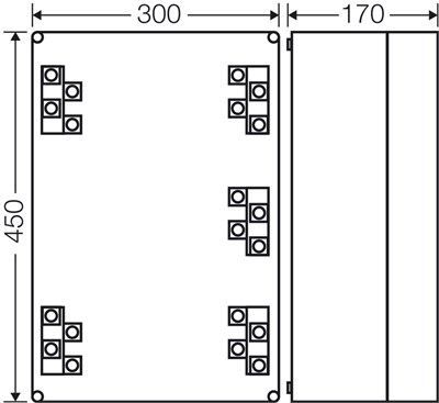 Hensel K 7005 Klemensli Kablo Bağlantı Buatı 450x300x170 mm IP65 216 A