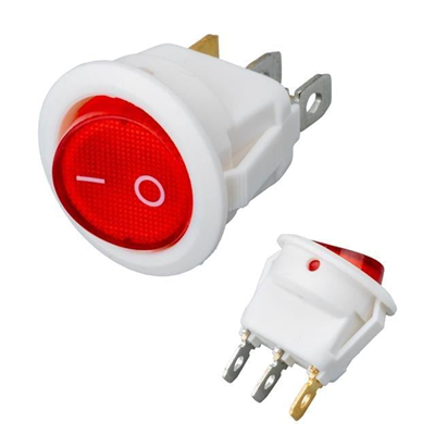 IC-131B Yuvarlak Işıklı Anahtar On-Off 3P Beyaz