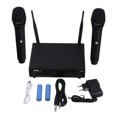 König K-700 E-E Profesyonel 663-694Mhz 2 El 2 Kanal Uhf 2x50 Kablosuz Telsiz Mikrofon