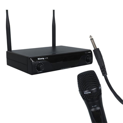 König K-700 E-E Profesyonel 663-694Mhz 2 El 2 Kanal Uhf 2x50 Kablosuz Telsiz Mikrofon