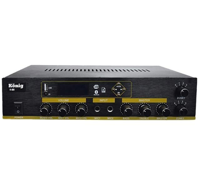 König K-90 2 Zonlu 100 Watt Usb-Bluetooth-2 Bölgeli 2 Mik. Giriş Trafolu Anfi