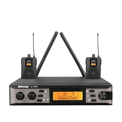 König K-990 Y-Y Çift Kanal UHF Telsiz Yaka Mikrofon