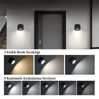 Ledx AL-SK-BD80A Çift Yönlü Kumandalı Duvar Aplik Çalışma Lambası 3000K-4000K-6500K