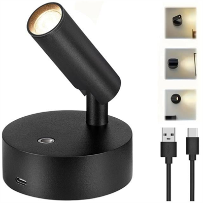 Ledx AL-XYD05 Çok Fonksiyonlu Dokunmatik Şarjlı 1200mAh Duvar Aplik 3000K-4000K-6500K TYPE-C Şarj Girişli
