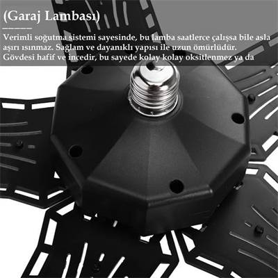 Ledx Ayarlanabilir Açılı 5 Kanatlı 148 Smd Ledli Galaxy Projektör Işığı 60W 6600 Lumen E27 32cm Çap