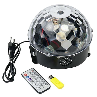 Ledx GM-0803B Sihirli Led Dönen Disko Topu Hoparlör Kablosuz USB/Mp3/Bluetooth Kumandalı 360 Derece