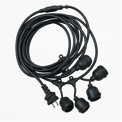 Ledx KB00001 5li E27 Duy Sıralı 5 Metre Lamba Kablosu (5 Adet Duy İçerir)