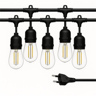 Ledx KB00001 5li E27 Duy Sıralı 5 Metre Lamba Kablosu (5 Adet Duy İçerir)