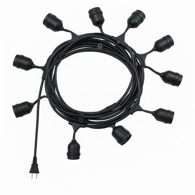 Ledx KB00002 10lu E27 Duy Sıralı 10 Metre Lamba Kablosu (10 Adet Duy İçerir)