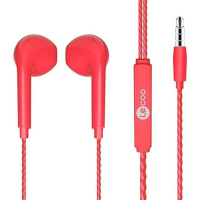 Lenovo Lecoo EH104R 3.5 Mm Jacklı Kablolu Kulak İçi Mikrofonlu Kulaklık Kırmızı