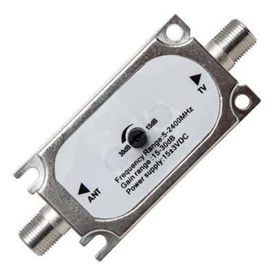 Mag Ayarlı Hat Kuvvetlendirici Güçlendirici Inline Amplifier 47-2150Mhz (15-30DB)
