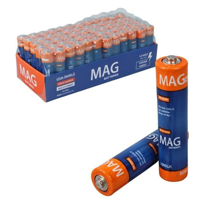 Mag Batteries MG-26172 Karbon Çinko AAA 60lı Paket İnce Kalem Kumanda Pili (AAA,R03 UM-3)