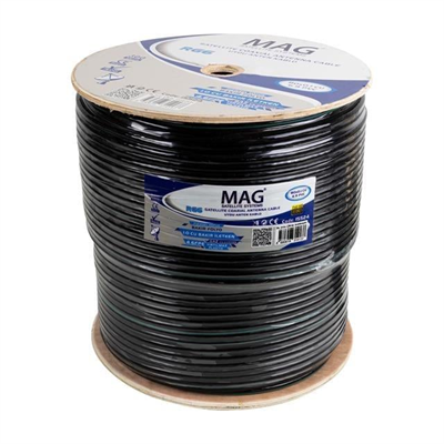 Mag RG6-U6 Cu-Cu Bakır Yeşil Anten Kablo 300 Mt