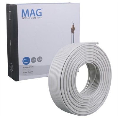 Mag RG6/U4 Bakır İthal 100 Metre Anten Kablosu