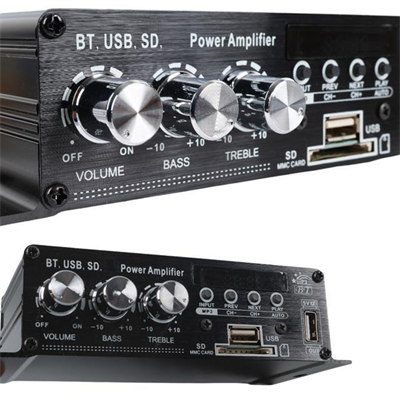 MagicVoice YW-406L 12 Volt 100 Watt Motosiklet Bluetooth Amfi USB/SD 2 Kanal Pazarcı - Anfi (154X80X42Mm)