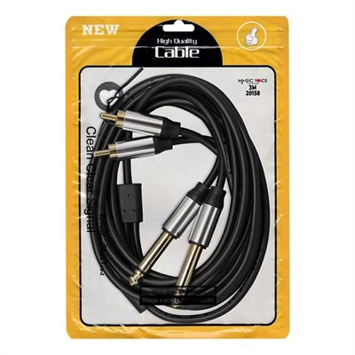Magicvoice LD398 2x 6.3 Mm Mono Erkek - 2x Rca Erkek 3 Metre Kablo