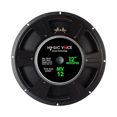 Magicvoice MV-12 Maks.600 Watt / Rms 300 Watt 12” Siyah 30 Cm Woofer Yedek Hoparlör