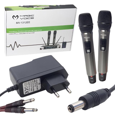 Magicvoice MV-1312EE UHF 2 El Kablosuz Telsiz Mikrofon