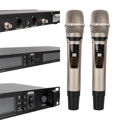 Magicvoice MV21633 2 El Tipi Mikrofonlu 100+100 Kanal Antenli Uhf-Pll Kablosuz Telsiz Mikrofon
