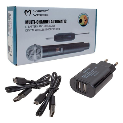 Magicvoice Mv-19600 UHF Kablosuz Enstrüman Uyumlu İkili Mikrofon Set
