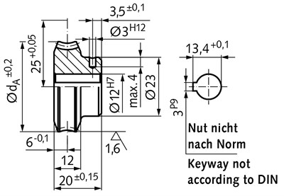 Mädler 32061500 Hassas Sonsuz Dişli Çark 25 mm i=15:1 30 Diş