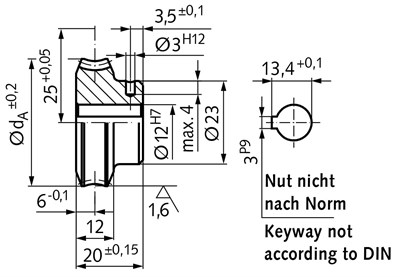 Mädler 32062000 Hassas Sonsuz Dişli Çark 25 mm i=20:1 20 Diş