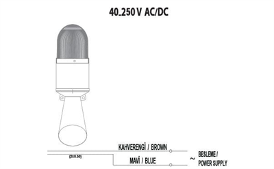 MUCCO SNT-B712-1 Kırmızı 4 Ayrı Işık Modlu 16 Melodili Üniversal Borulu Korna 40-250v Ac/dc