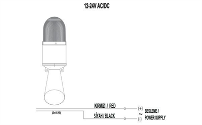 MUCCO SNT-B712-1 Kırmızı 4 Ayrı Işık Modlu 16 Melodili Üniversal Borulu Korna 40-250v Ac/dc