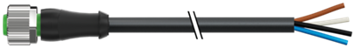 Murr Elektronik 7000-12221-6140500 M12 Dişi 0° Düz Sensör Kablosu (5m)