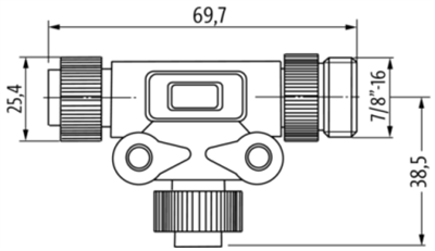 Murr Elektronik 7700-A5T01-0000000 Mini (7/8) 5 Pole T Konnektör (1 Erkek / 2 Dişi)