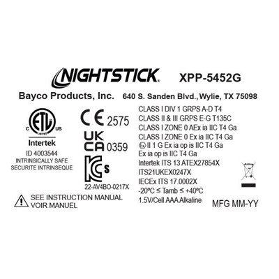 Nightstick XPP-5452G Zone 0 Intrinsically Safe LED Kafa Lambası 180 lm