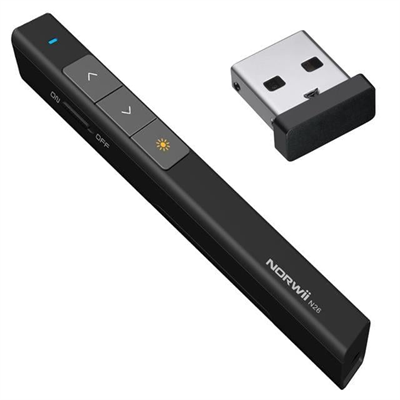 Norwii N26 2.4Ghz USB Kablosuz Profesyonel Sunum Kumandası (100M Kırmızı Lazer Menzil)
