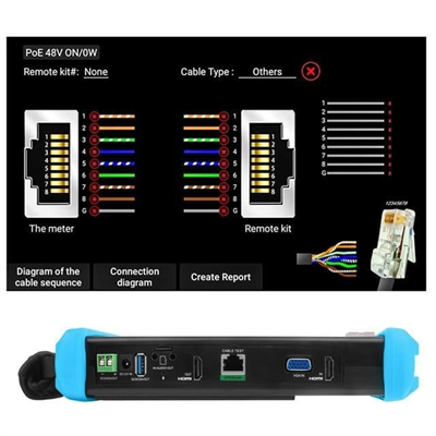 Noyafa NF-IPC716ADHS 7 Ekranlı IPC-ONVIF-AHD-CVI-TVI-HDMI-Analog Girişli Cctv Kamera Test Cihazı