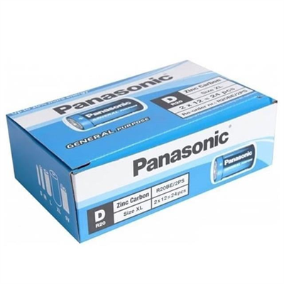 Panasonic Manganez Büyük D Boy 24’lü Pil R20BE/2PS